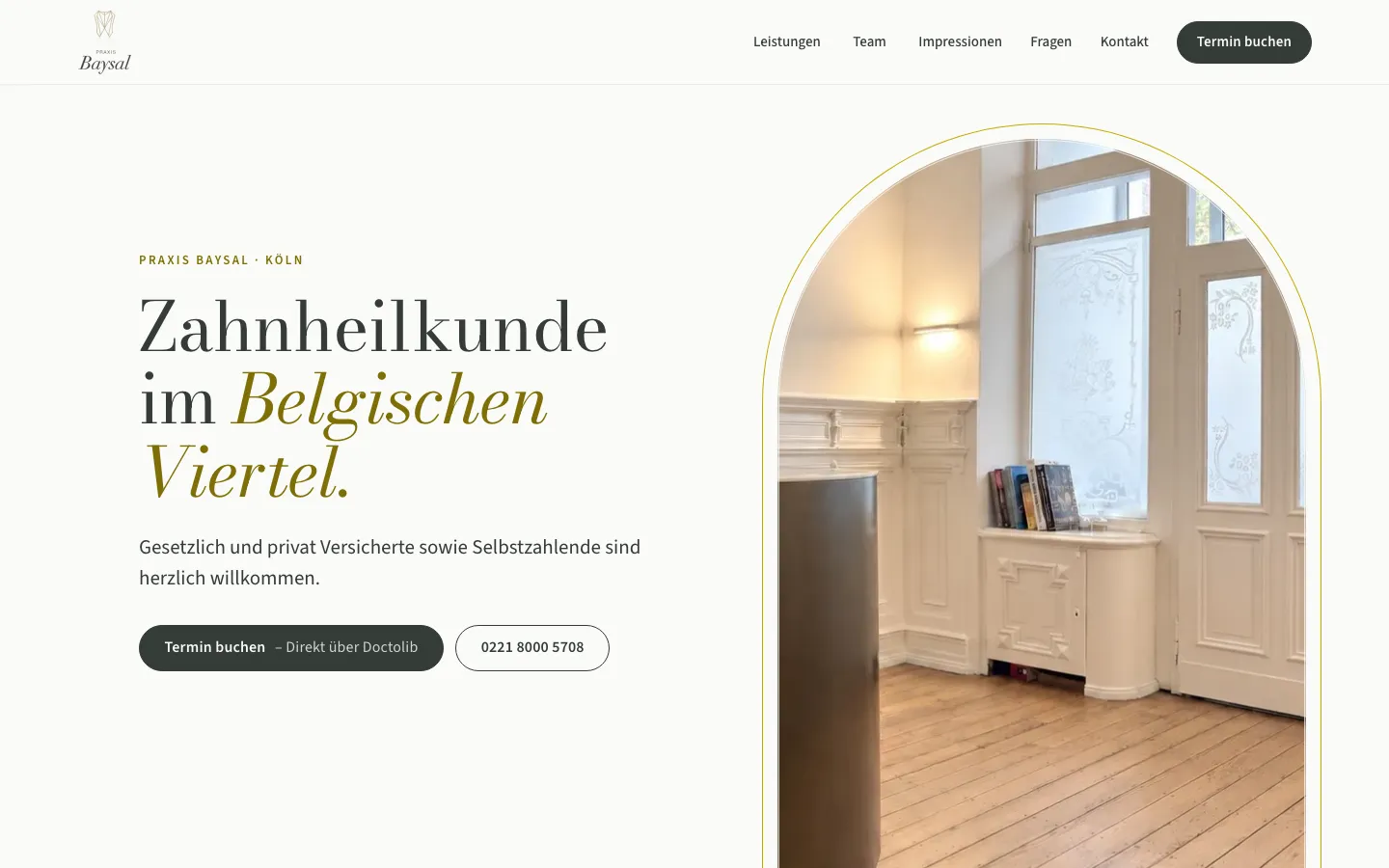 Homepage of the Praxis Baysal website