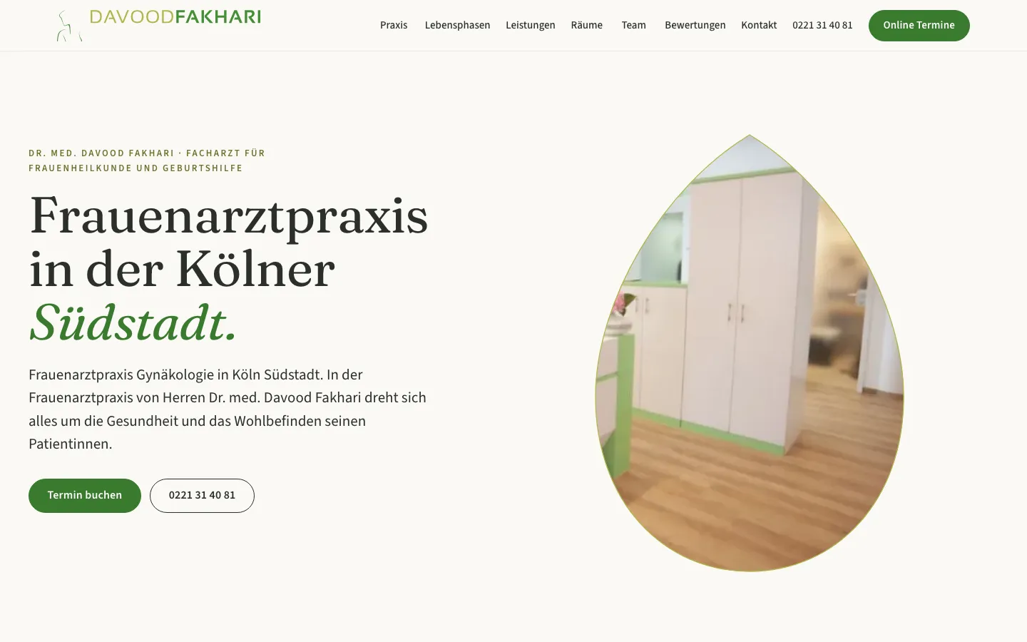 Homepage of the Frauenarztpraxis Dr. Fakhari website